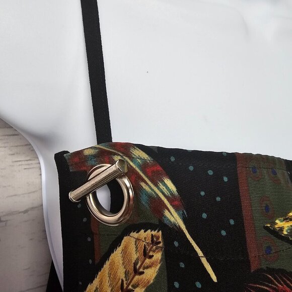 Vintage Koos of Course Black Artsy Bib Overall Sleeveless Midi Dress Size 1X - Picture 4 of 12